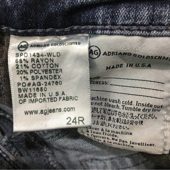 AG Adriano Goldschmeid the Prima Cigarette Skinny Mid Rise Jeans size 24 - Picture 7 of 7